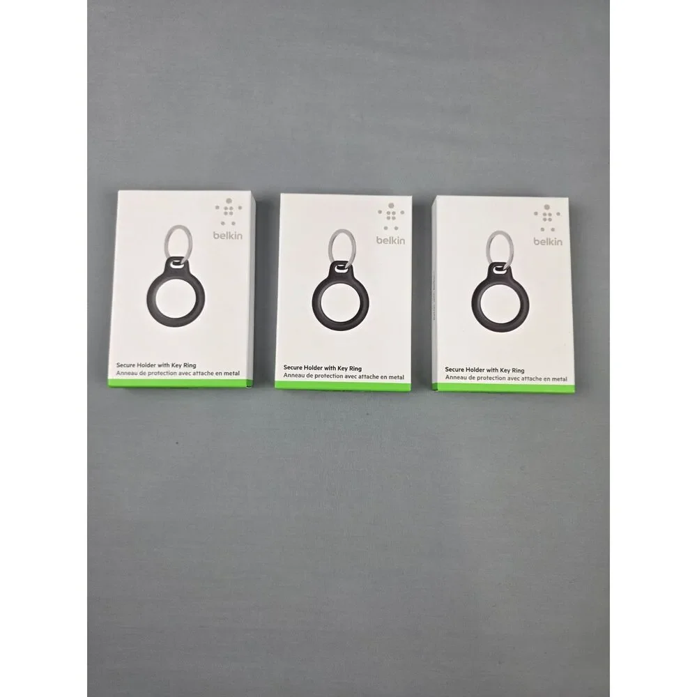 Belkin AirTag Secure Holder With Key Ring Black Set of 3 boxes